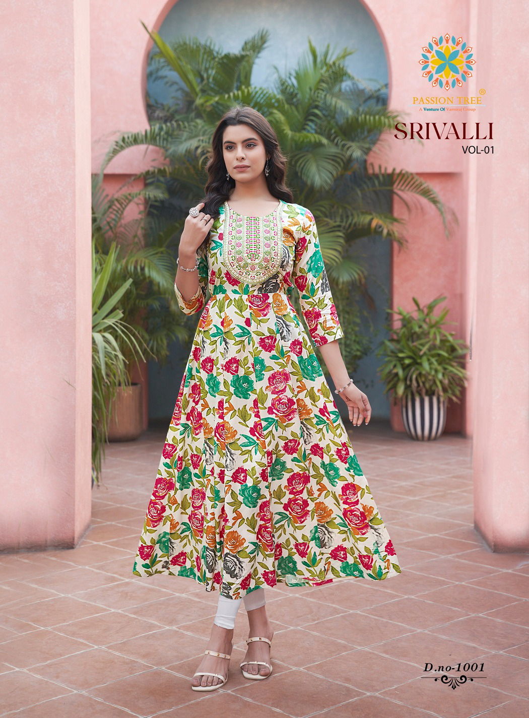 Srivalli Vol 1 By Passion Tree Rayon Printed Anarkali Kurti Suppliers In India